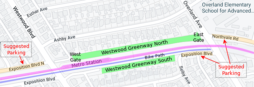 Westwood Greenway Map
